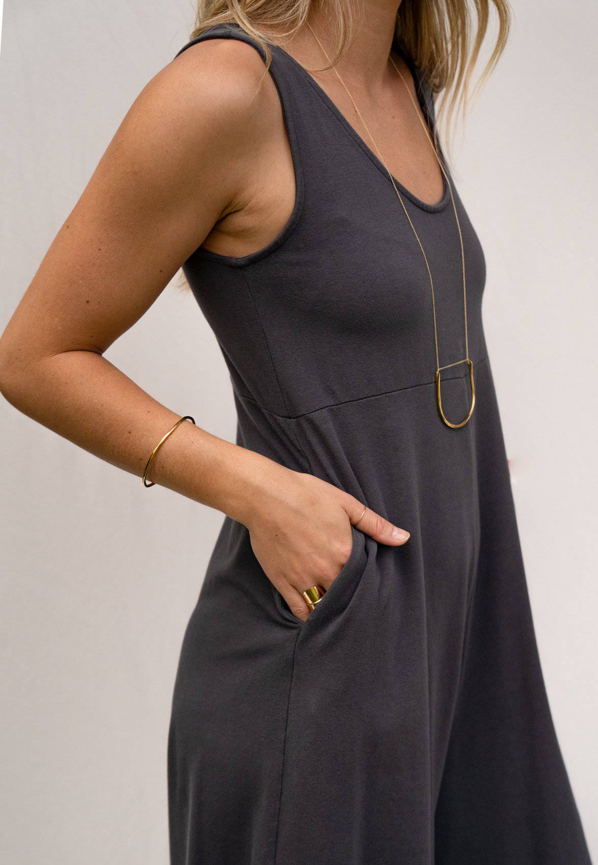 Lakeside Wide Leg Jumpsuit - Zinc Grey JUMPSUIT Mien 