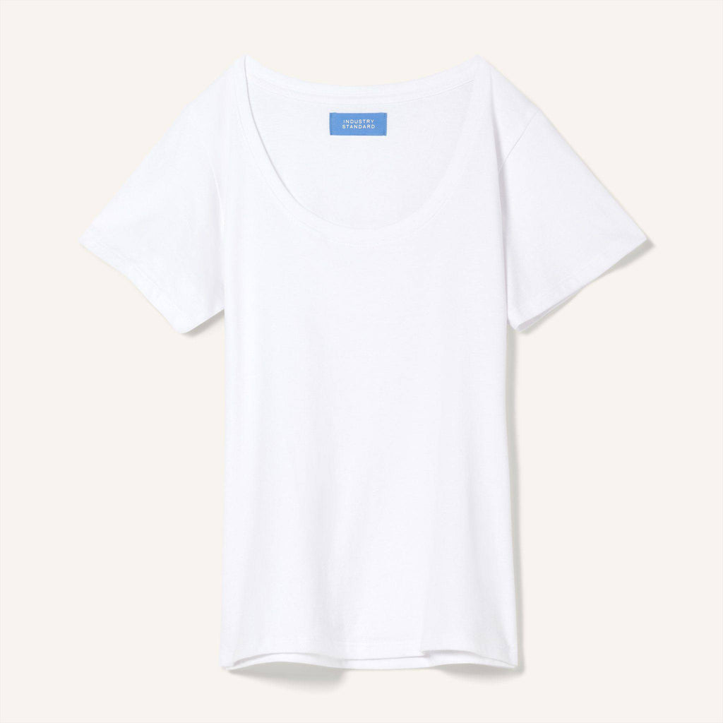 Maxime Scoop Neck White Tees Industry Standard 
