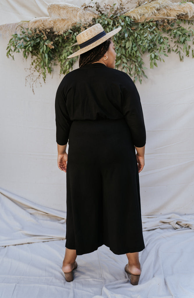 Sedona Dolman-Sleeve Jumpsuit (True Black) Jumpsuits Mien 