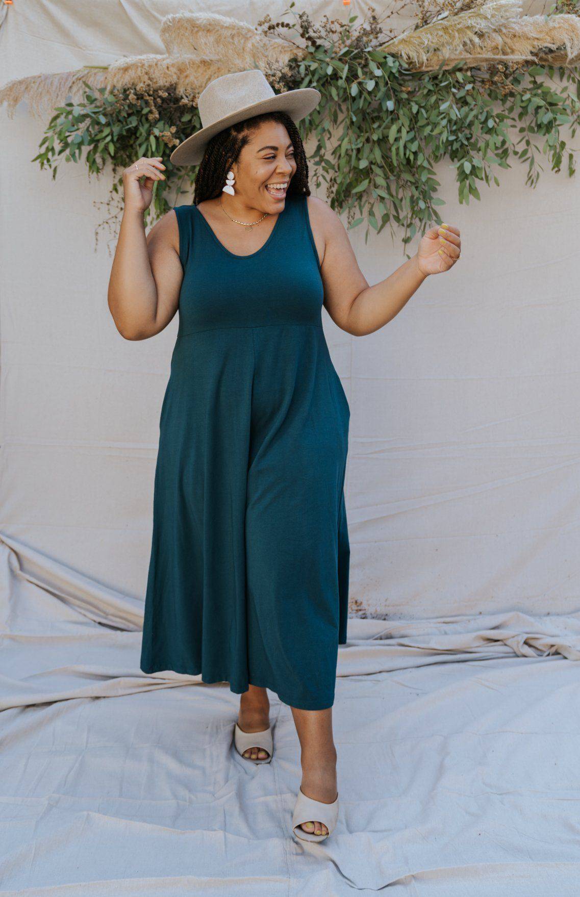 Lakeside Wide Leg Jumpsuit - Rich Teal JUMPSUIT Mien 