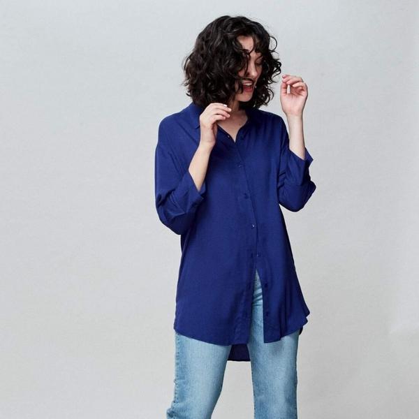 Boyfriend Shirt (Lapis Blue) Top Neu Nomads 