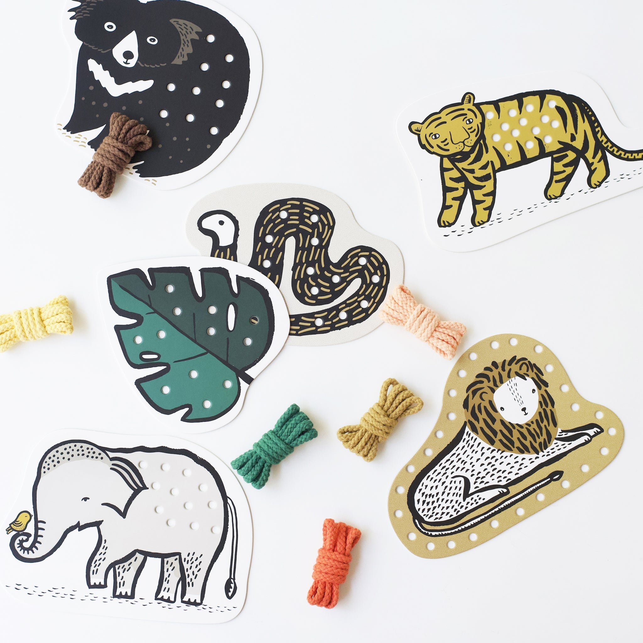 Lacing Cards (Jungle Animals)